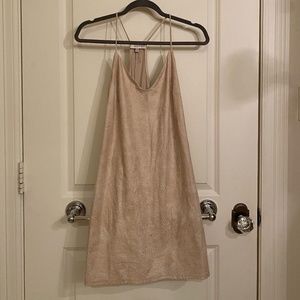 Lavender Brown Beige Faux-Suede Dress XS
